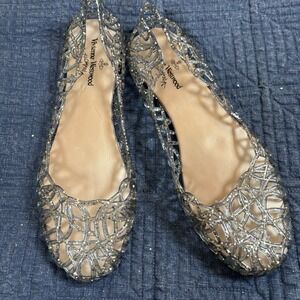 Gold Glitter Y2K Jelly Vivienne Westwood Anglomania by Melissa Shoes 37/ 6.5  US